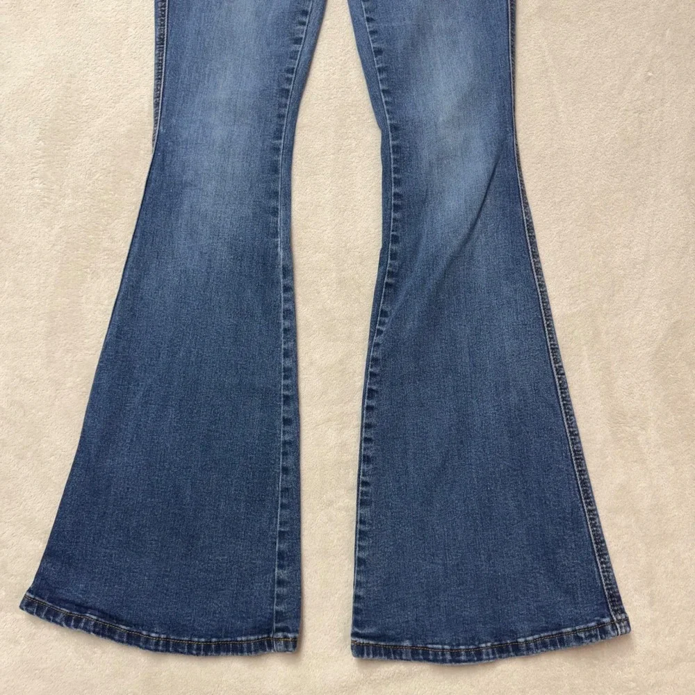Rock & Roll Denim Womens High Rise Flare Jeans W28 L34 Medium Wash Blue